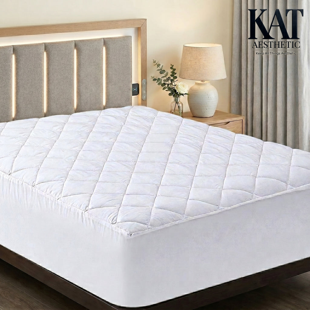 Quilted Fitted Mattress Pad – Deep Pocket Topper & Protector, Machine Washable
