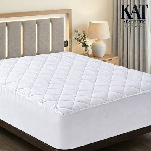 Quilted Fitted Mattress Pad – Deep Pocket Topper & Protector, Machine Washable