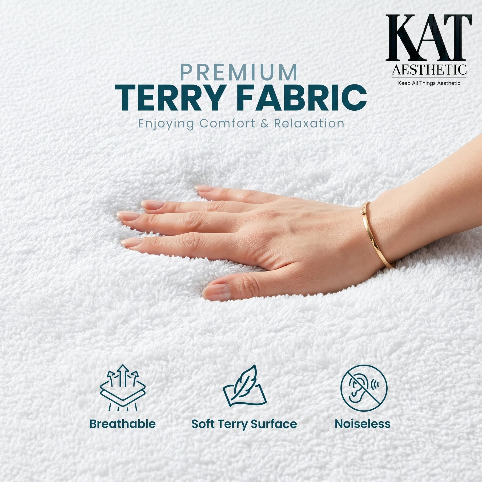 Waterproof Mattress Protector – Breathable Terry Fitted Cover, Deep Pocket