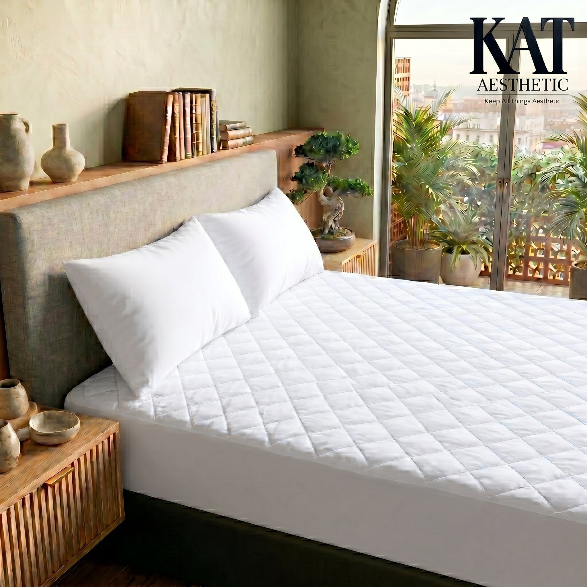 Quilted Fitted Mattress Pad – Deep Pocket Topper & Protector, Machine Washable
