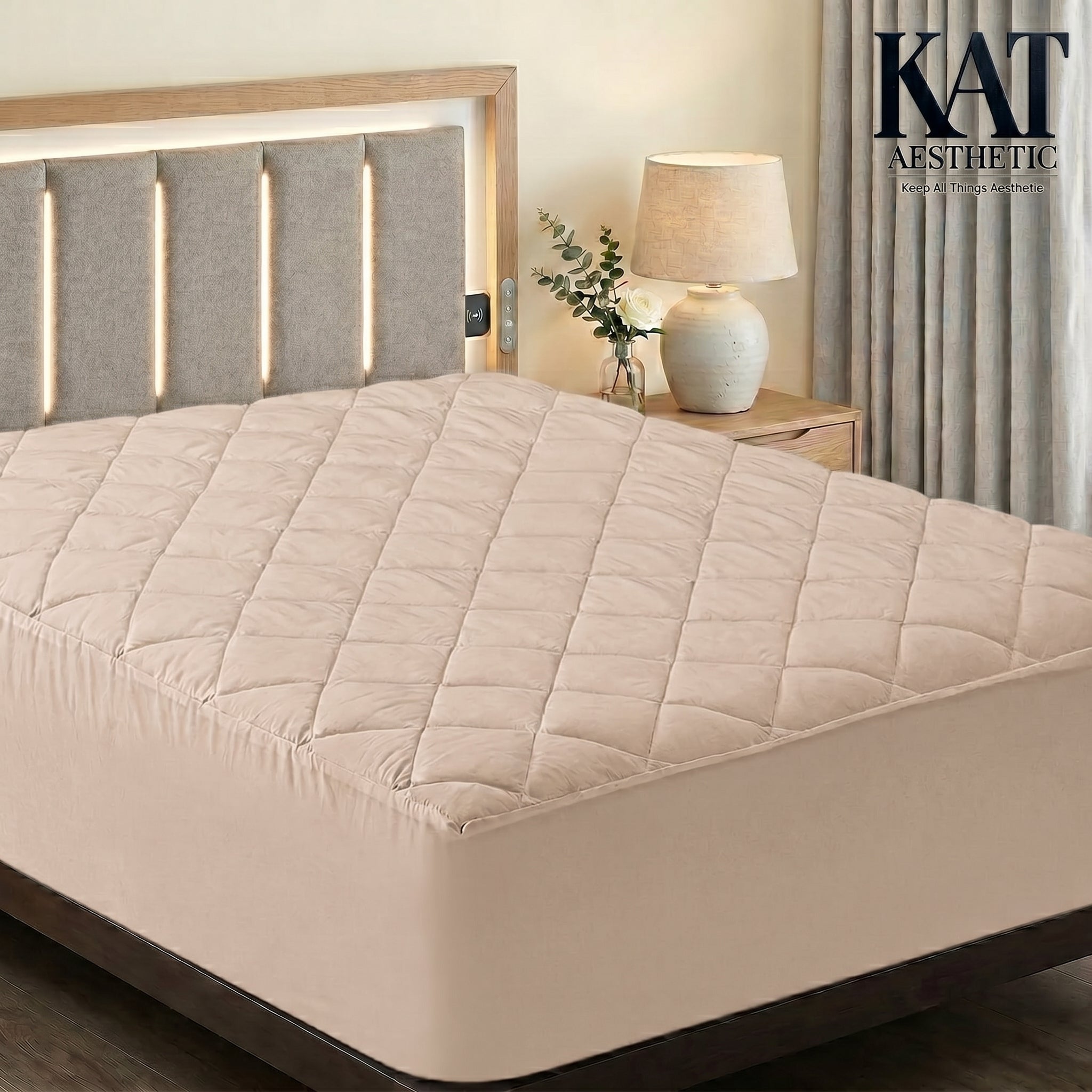 Quilted Fitted Mattress Pad – Deep Pocket Topper & Protector, Machine Washable
