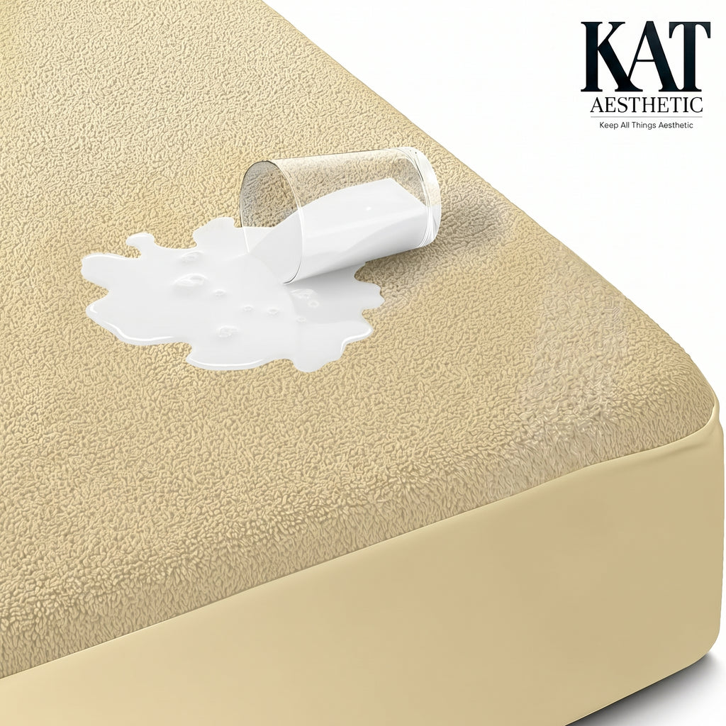 Waterproof Mattress Protector – Breathable Terry Fitted Cover, Deep Pocket