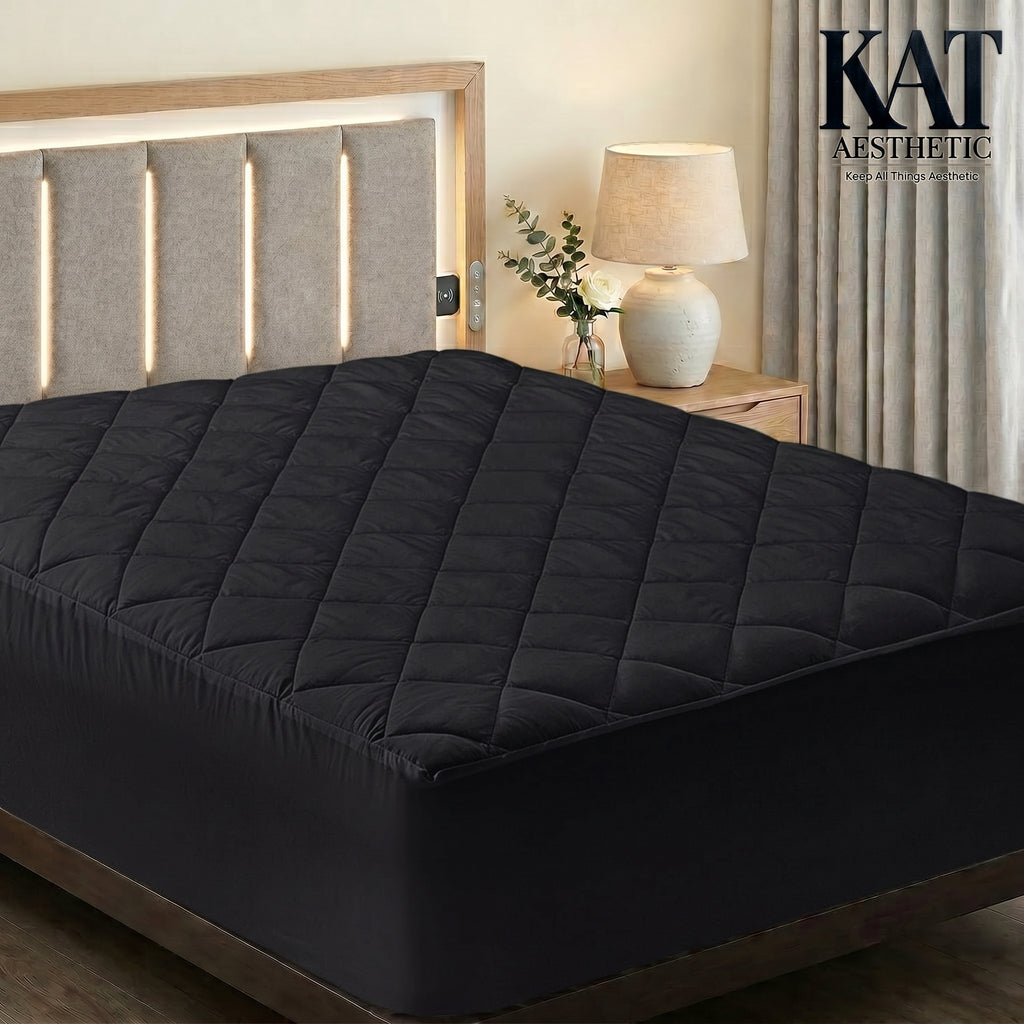 Quilted Fitted Mattress Pad – Deep Pocket Topper & Protector, Machine Washable