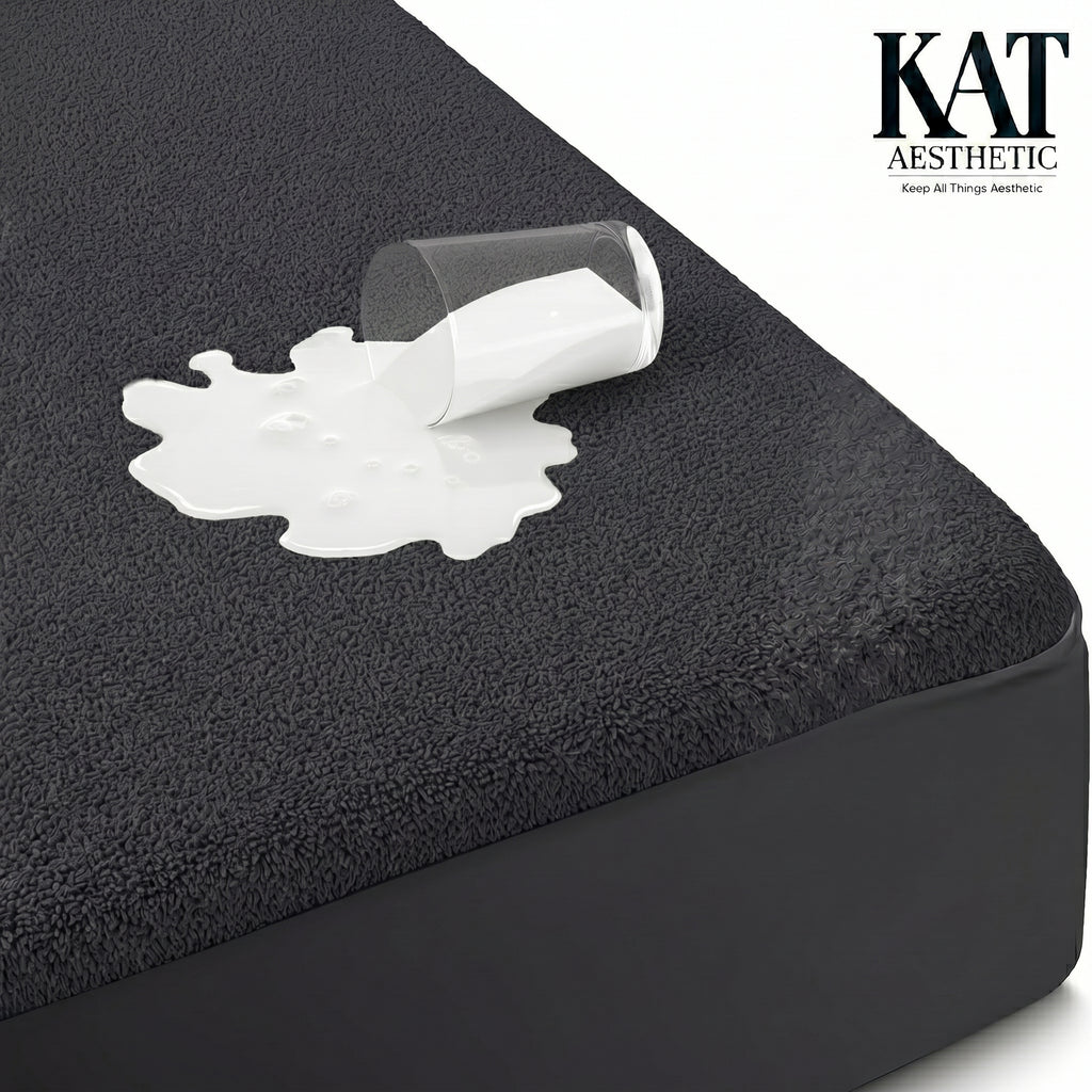 Waterproof Mattress Protector – Breathable Terry Fitted Cover, Deep Pocket