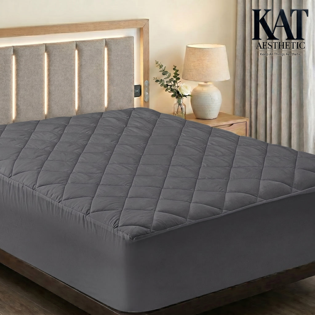 Quilted Fitted Mattress Pad – Deep Pocket Topper & Protector, Machine Washable
