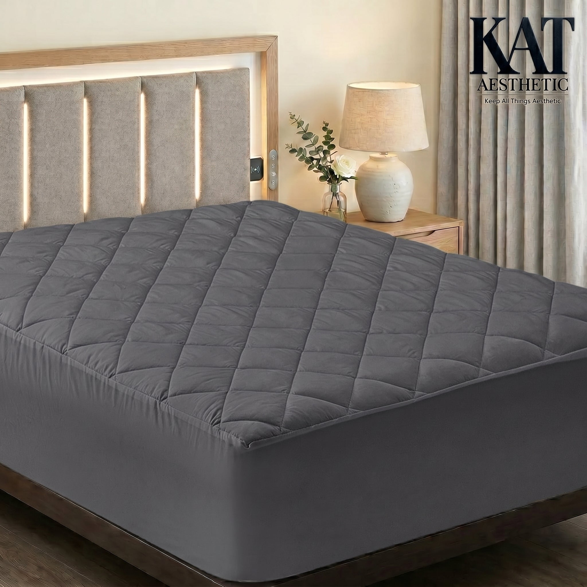 Quilted Fitted Mattress Pad – Deep Pocket Topper & Protector, Machine Washable