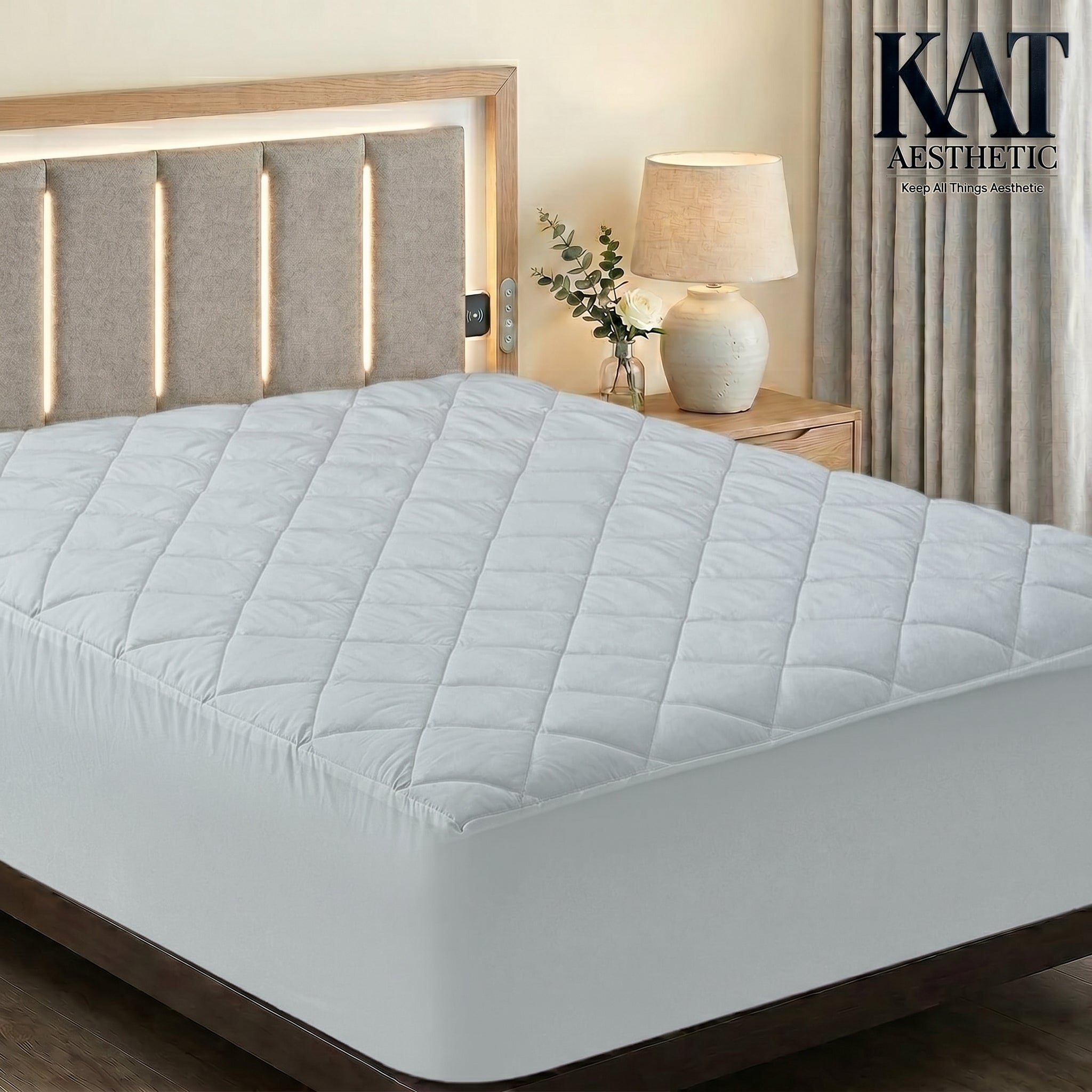 Quilted Fitted Mattress Pad – Deep Pocket Topper & Protector, Machine Washable
