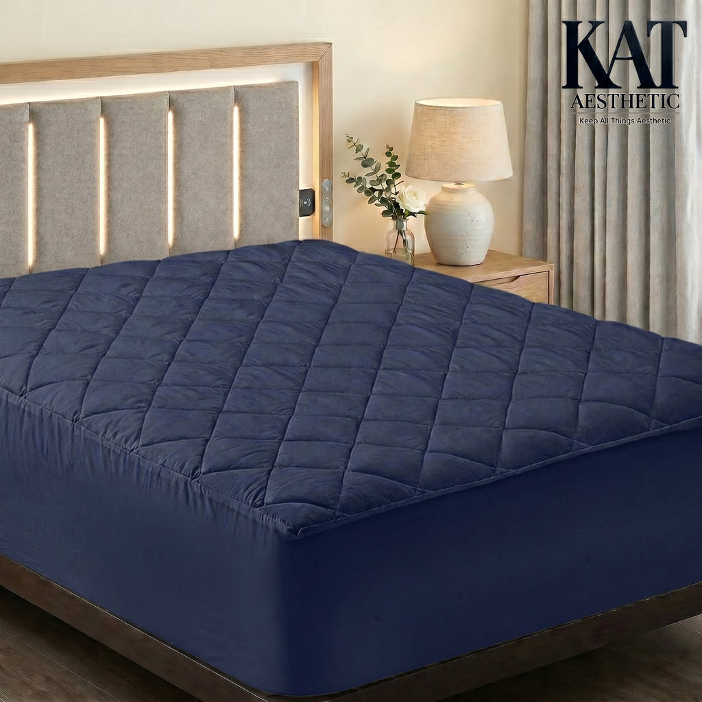 Quilted Fitted Mattress Pad – Deep Pocket Topper & Protector, Machine Washable