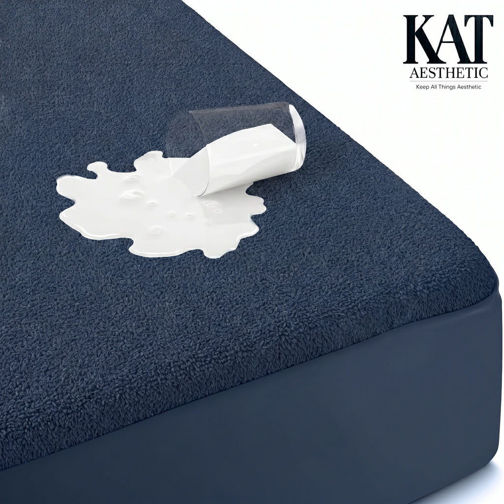 Waterproof Mattress Protector – Breathable Terry Fitted Cover, Deep Pocket