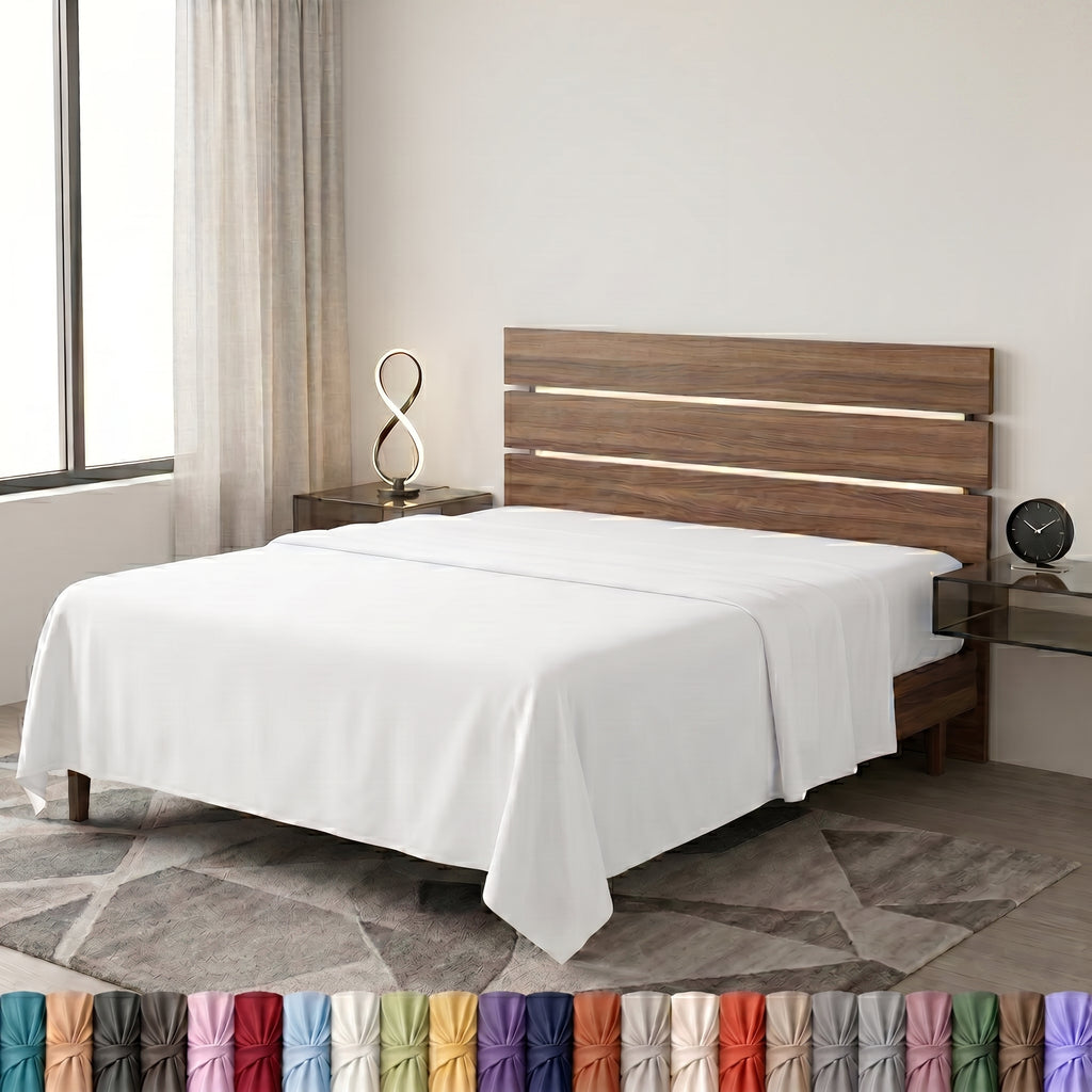 Flat Sheets – Fade & Shrink Resistant Brushed Microfiber, Easy Care