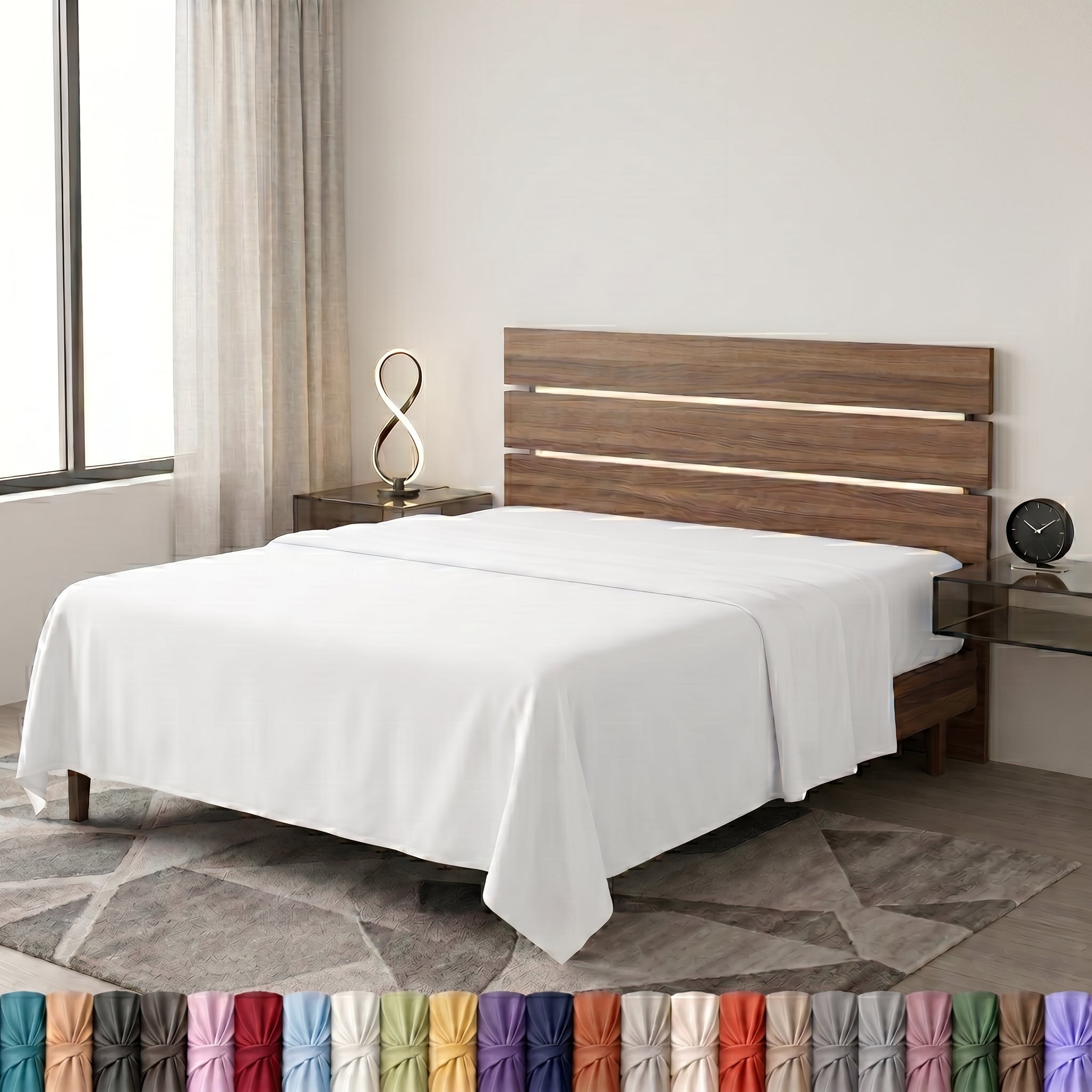 Flat Sheets – Fade & Shrink Resistant Brushed Microfiber, Easy Care