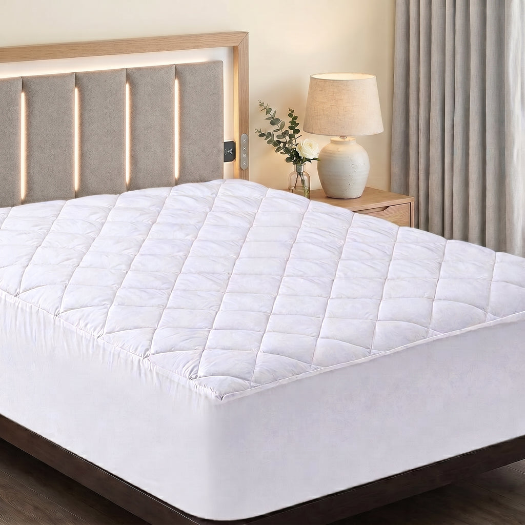 Quilted Fitted Mattress Pad – Deep Pocket Topper & Protector, Machine Washable