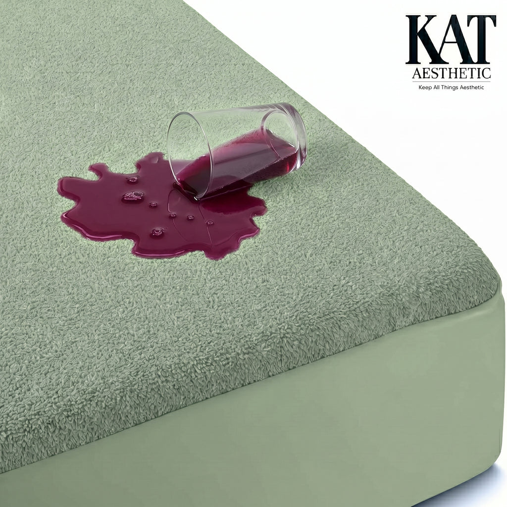 Waterproof Mattress Protector – Breathable Terry Fitted Cover, Deep Pocket