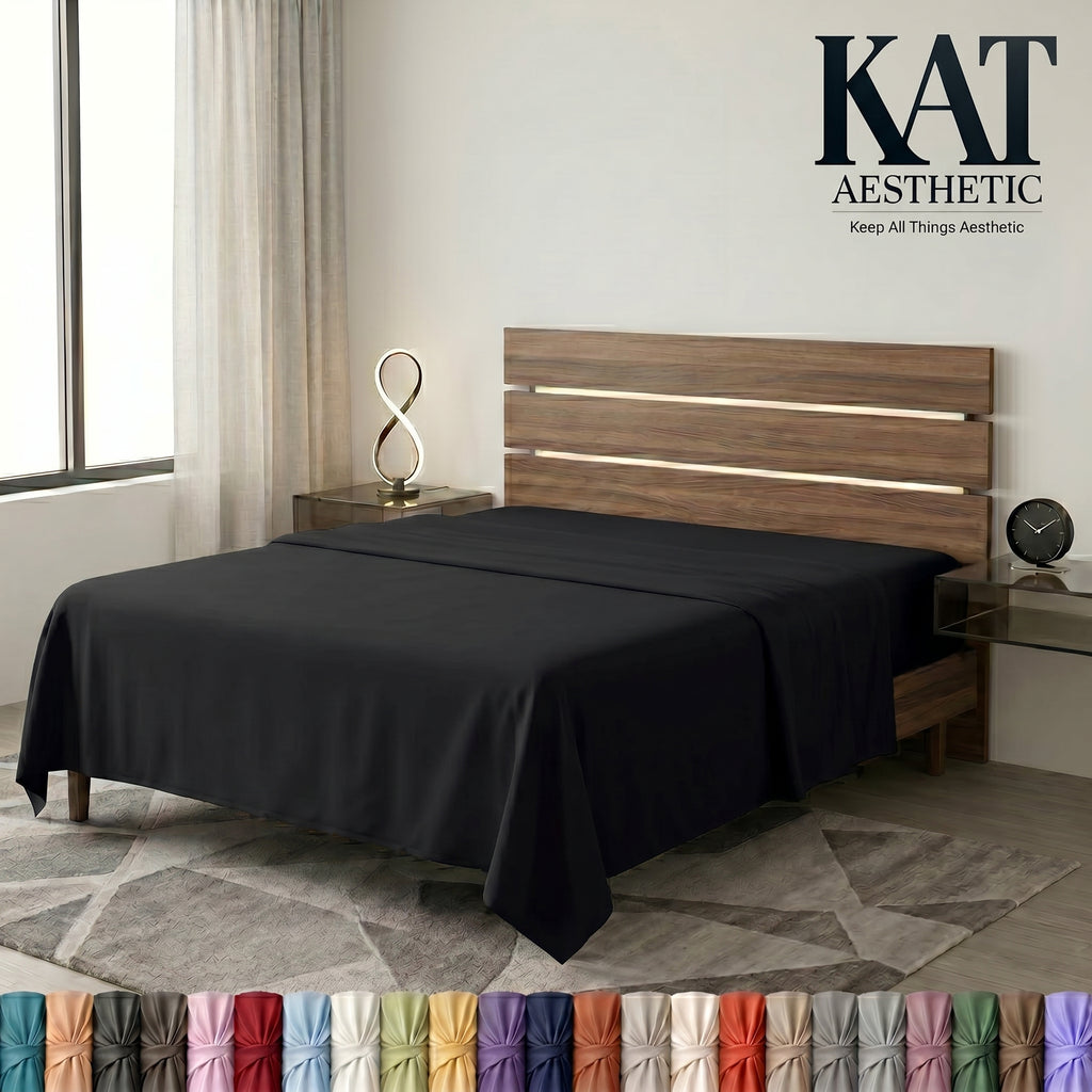 Flat Sheets – Fade & Shrink Resistant Brushed Microfiber, Easy Care