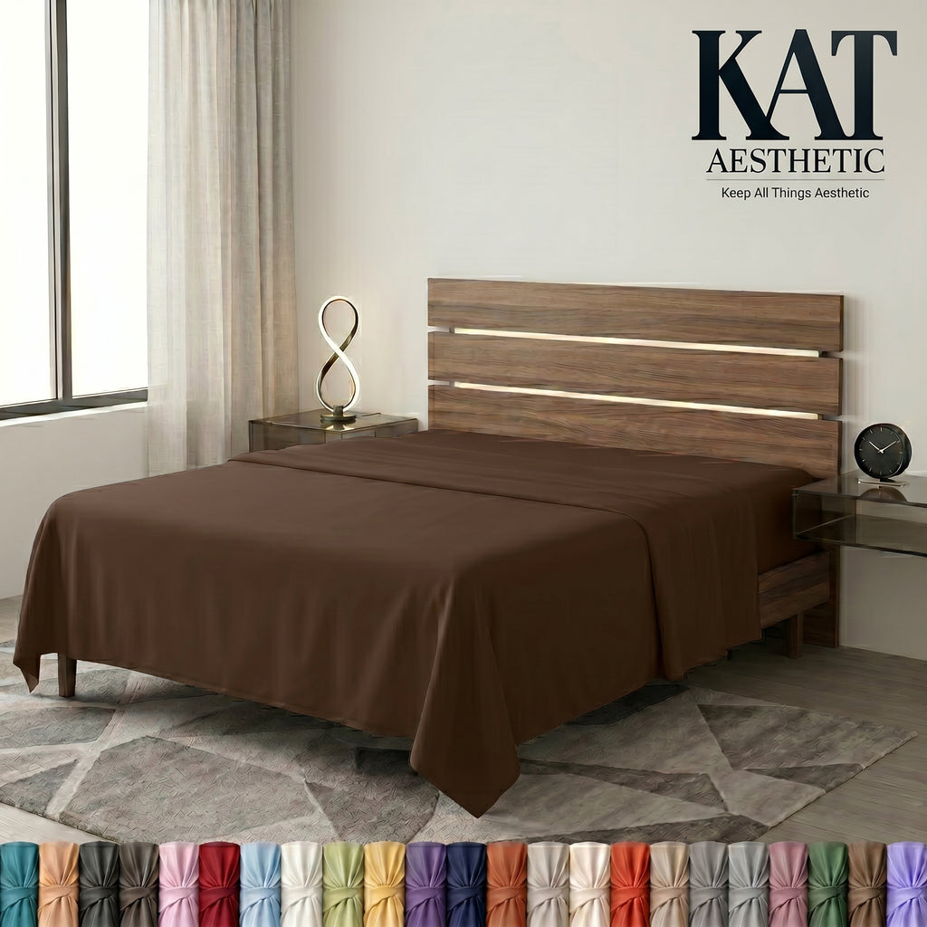 Flat Sheets – Fade & Shrink Resistant Brushed Microfiber, Easy Care