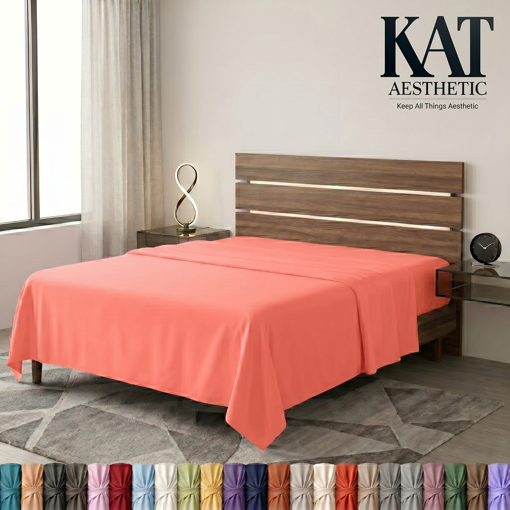Flat Sheets – Fade & Shrink Resistant Brushed Microfiber, Easy Care