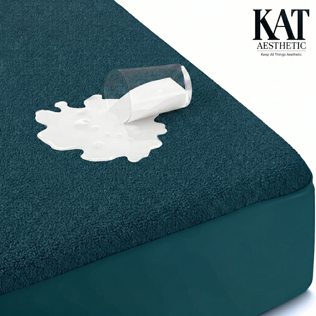 Waterproof Mattress Protector – Breathable Terry Fitted Cover, Deep Pocket