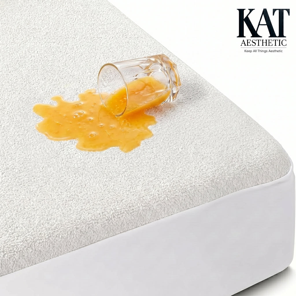 Waterproof Mattress Protector – Breathable Terry Fitted Cover, Deep Pocket